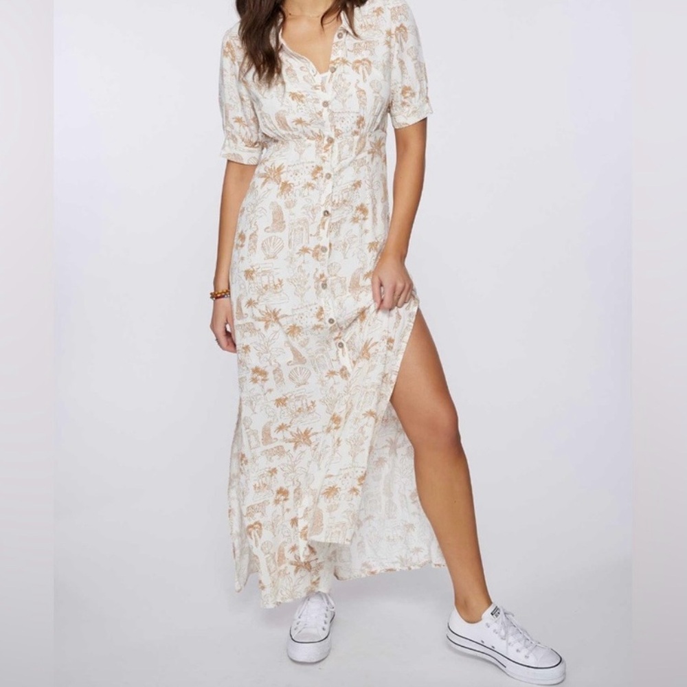O'Neill White and Tan Floral Maxi Dress - Picture 3 of 12